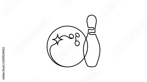 Obraz na plátně Bowling ball and pin icon.