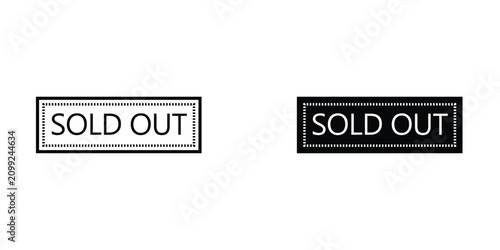 Sold Out label icon design template