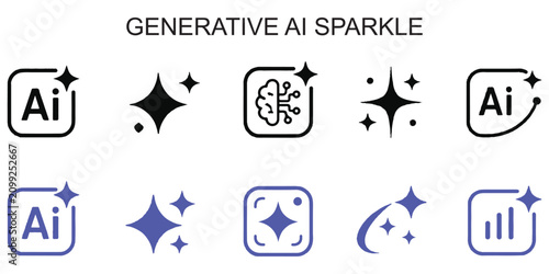 Bild auf Leinwand Ai generate symbol icon set