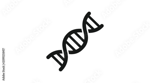 Minimal DNA Double Helix Icon Vector
