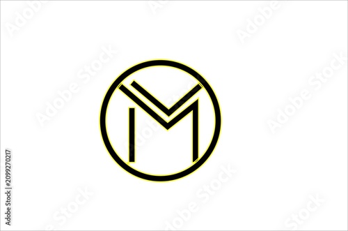 Modern Letter M Monogram Logo Design | Minimal Black & Yellow Brand Identity
