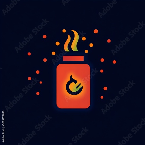 Spicy food container with hot steam