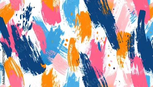 Artistic Painterly Brushstroke Pattern on Clean White Backdrop