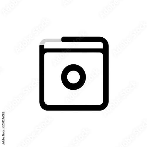 Square icon with central circle, suggesting a camera lens or security system