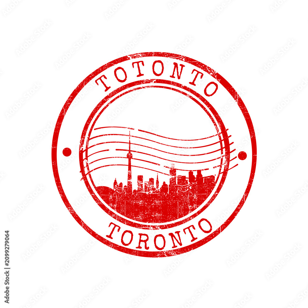 Obraz premium Toronto city red grunge stamp