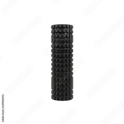 Black foam roller for muscle recovery and fitness