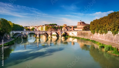 the ponte sisto a historic pedestrian bridge spanning the tiber river in rome italy europe