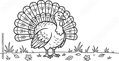 Thanksgiving turkey coloring page fun activity for kids adults