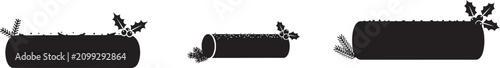 Fotografie yule log cake silhouette vector icon. square type Bundle