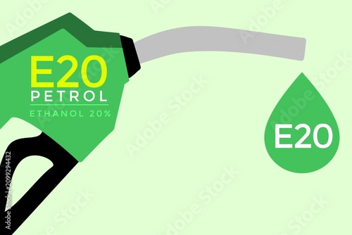 Принти на полотні India E20 ethanol blended petrol fuel pump nozzle graphic