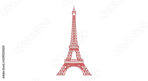 Eiffel Tower Line Art Illustration