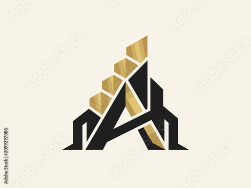 Modern Abstract Geometric Letter A Logo Design Symbol