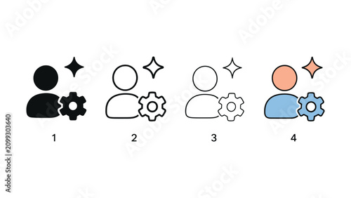 Tableau sur toile Collection of user settings and configuration icons representing profile customi
