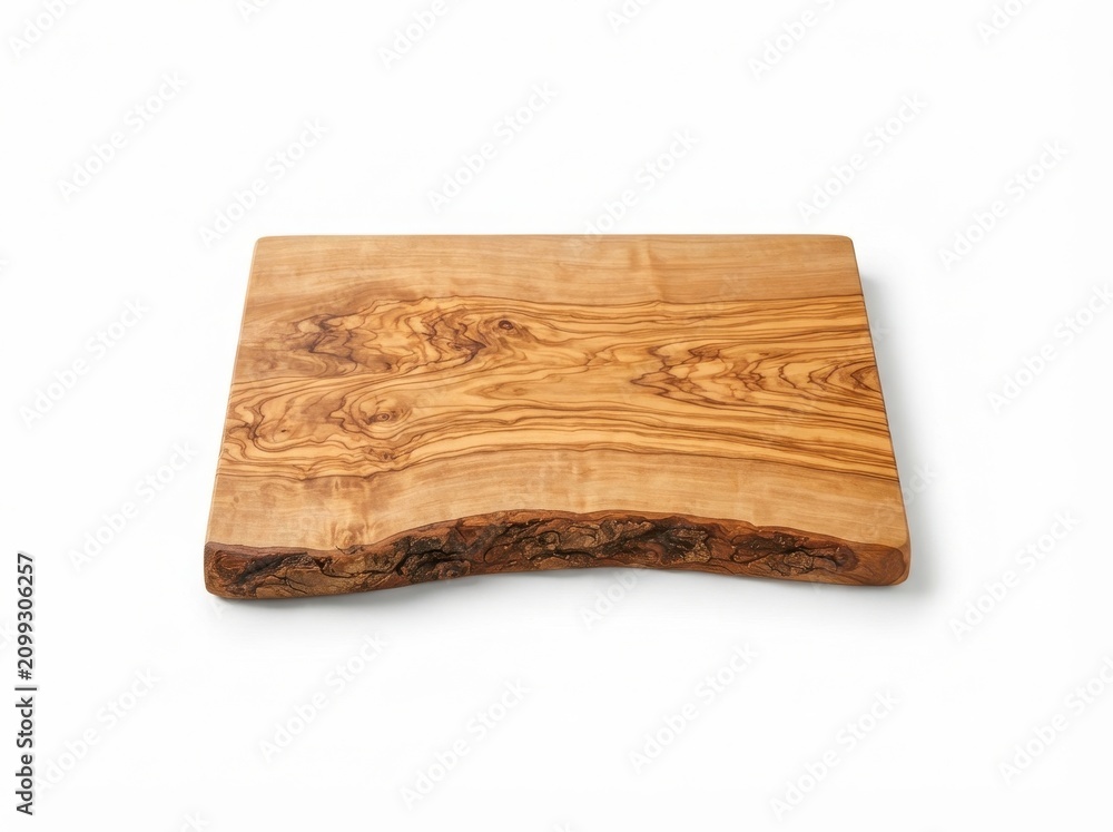 Fototapeta premium Rustic Olive Wood Cutting Board with Live Edge