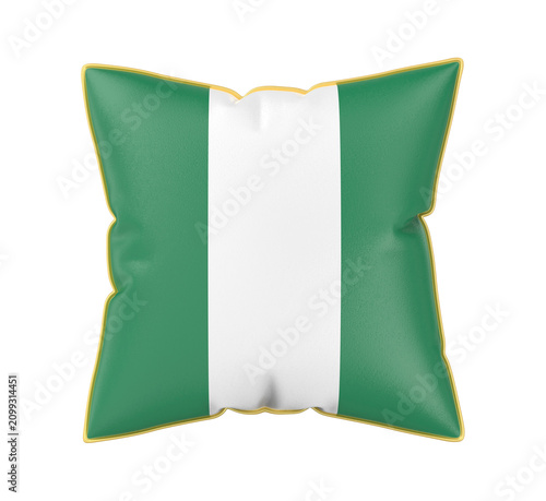Fotografie Pillow with the flag of Nigeria on transparent background