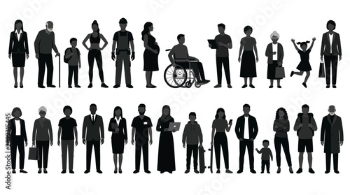 Diverse People Collection: Different Ages, Genders, Professions, and Disabilities