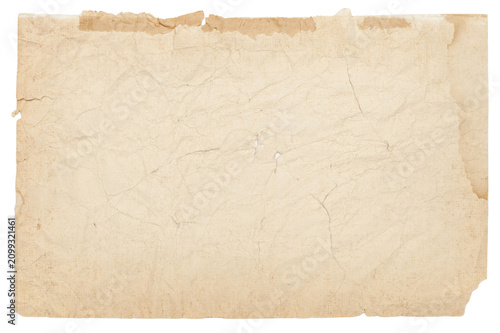 Canvastavla Vintage aged paper texture with torn edges, isolated on transparent background,