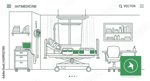 Hospital Room Interior Illustration Of Healthcare And Patient Care Environment Concept