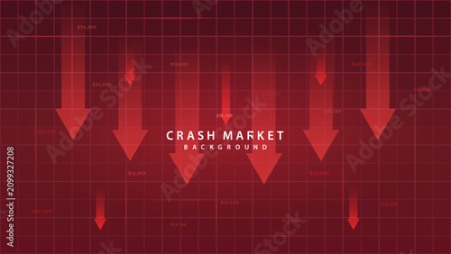 Stock Market Crash business Financial Chart red arrows