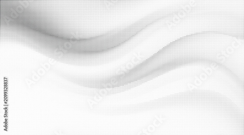 Diagonal halftone pattern on transparent background, flowing dots texture, soft black and white abstract graphic.