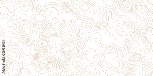 Obraz na płótnie Abstract topographic map contour lines pattern in light brown with topographic a