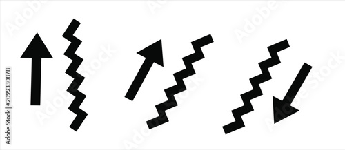 Retro 80s style arrow and zigzag shapes collection for graphic design projects