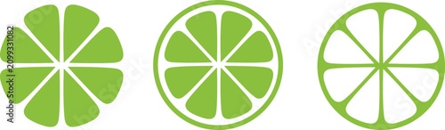 Fresh lime slices illustration set citrus fruit graphic elements