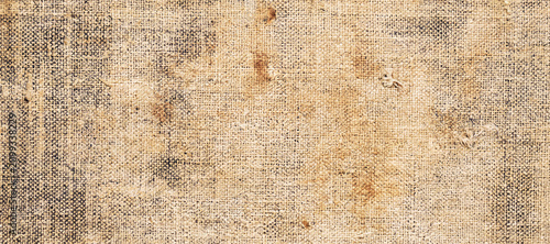 Canvastavla Macro view of woven textured fabric surface showing coarse beige fibers with mat