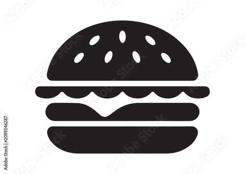 Burger Icon, Vector Illustration