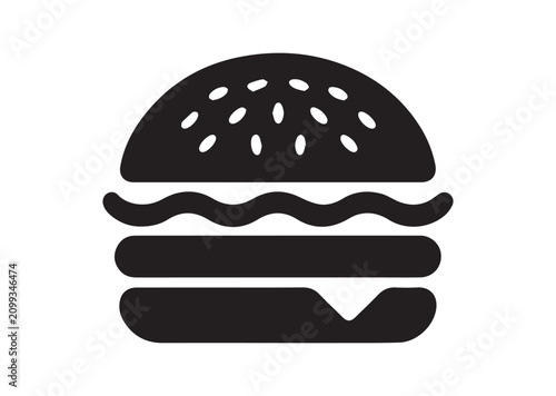 Burger Icon, Vector Illustration