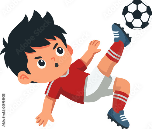 boy playing soccer