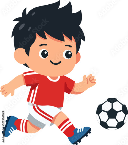 boy playing soccer