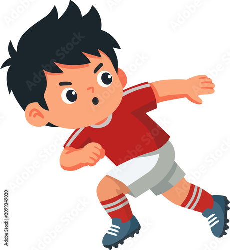running soccer boy
