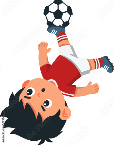 soccer player kicking ball