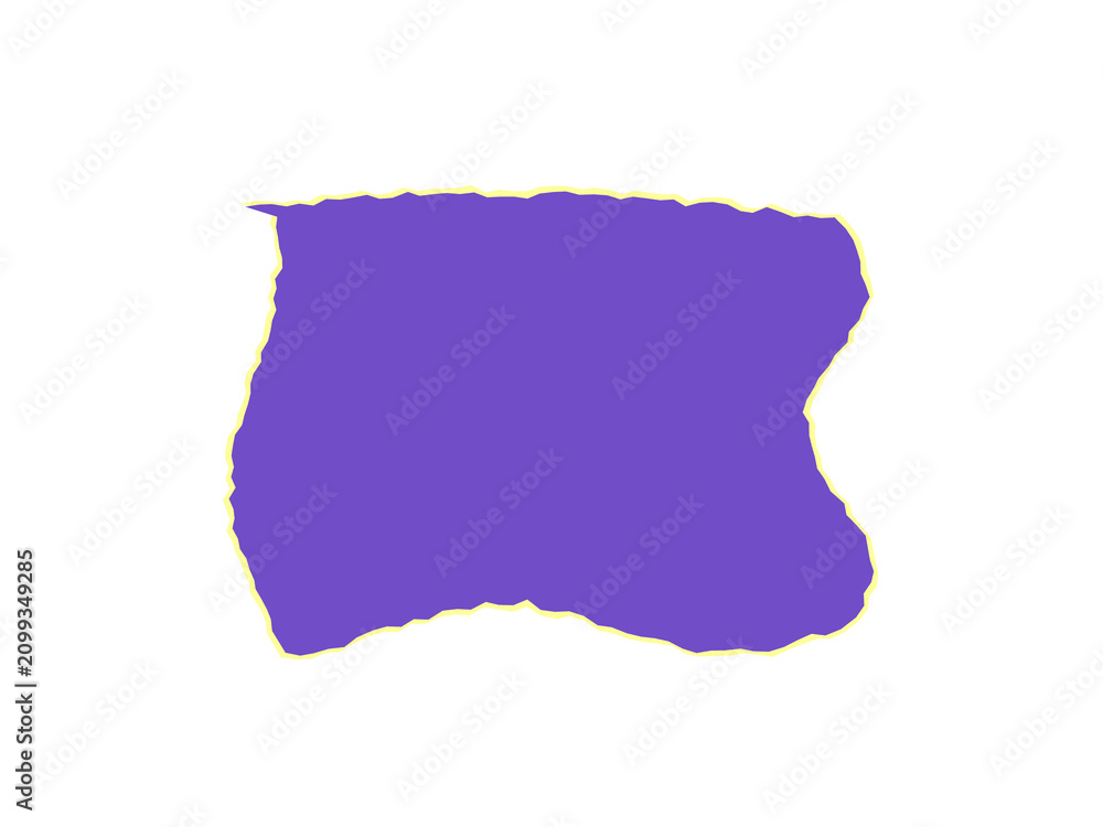 Obraz premium A vibrant purple paper scrap featuring a distinct and jagged yellow edge