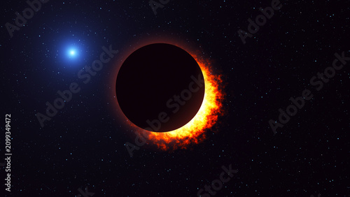 Obraz na plátně A total solar eclipse in 4K resolution