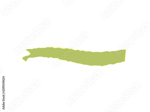 A single piece of light green torn paper with a ragged textured edge