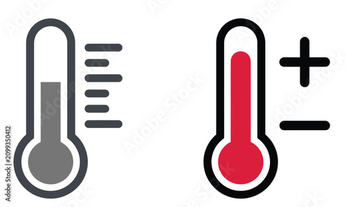 Fotografía Stylized Thermometer Icons Showing Temperature Measurement and Variation Concept
