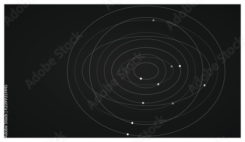Konstfotografi Minimalist dark aesthetic showing thin elliptical rings and bright focal points