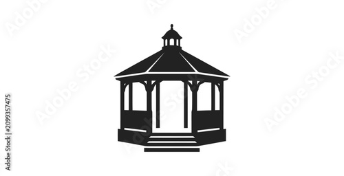 Canvastavla Minimalist Gazebo Vector Illustration