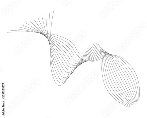 Foto Abstract wave lines pattern flowing curves and bends in smooth motion graphic de