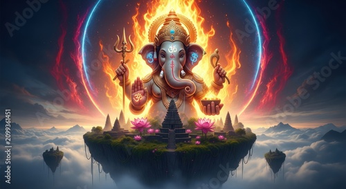 Ganesha Hindu God Statue.