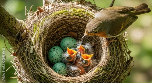 Bird Feeding Young Ones.