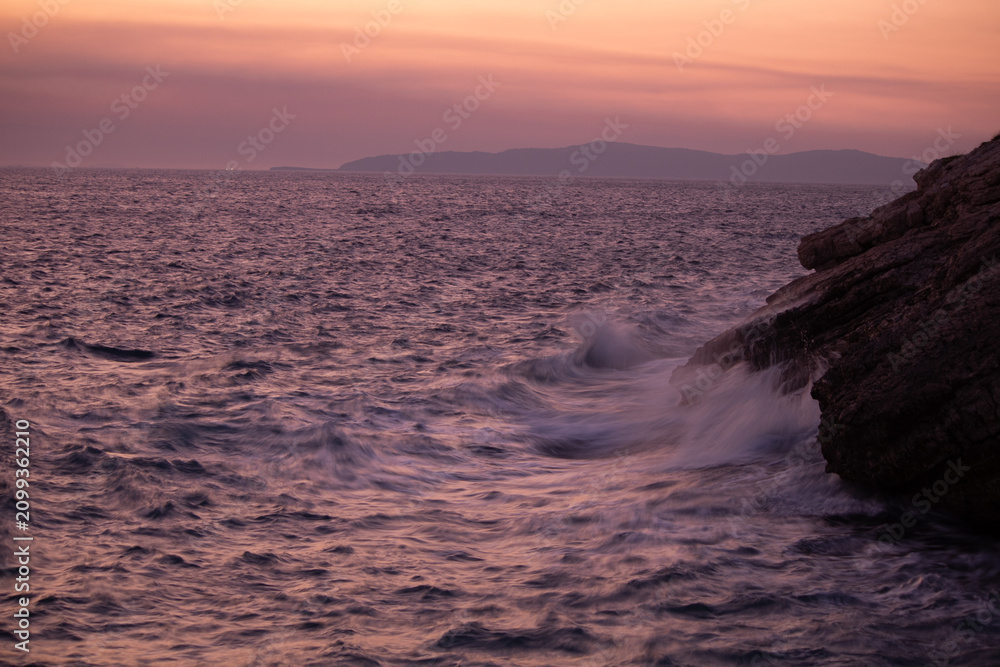 Fototapeta premium sunset views of the sea and the city