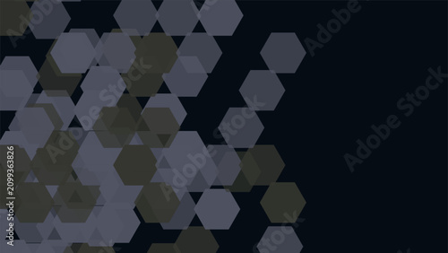 Konstfotografi Geometric hexagons pattern background dark Vector