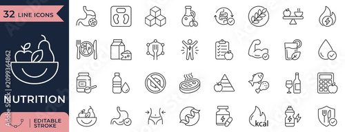 Foto nutrition icon set