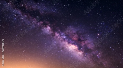 Milky Way galaxy night sky with bright stars and cosmic dust representing universe beauty and astronomy concept