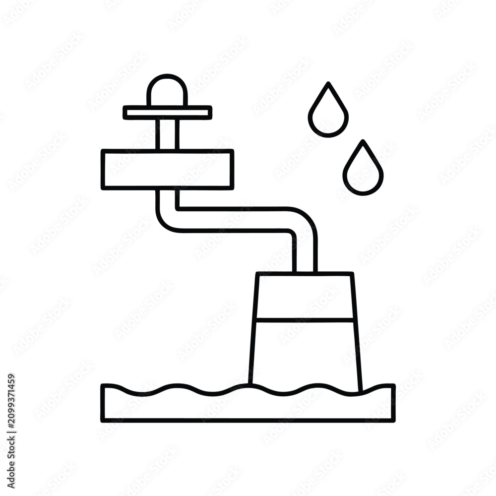 Obraz premium Renewable water system icon showing filtration process for sustainable resource management
