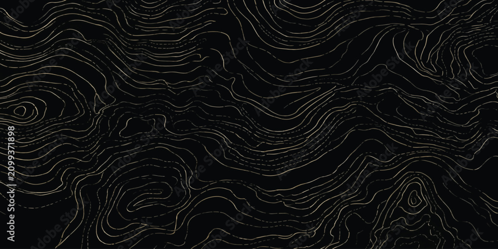 Fototapeta premium Monochromatic topographic line map pattern on dark background with topographic abstract background geography elevation seamless cartography wallpaper backdrop navigation visualization