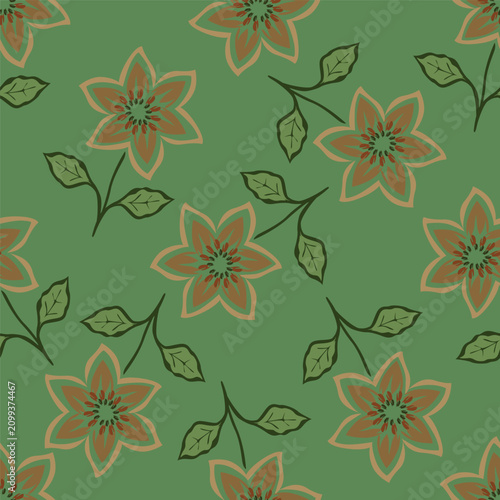 big flowers pattern,tropical floral, small flowers , flowers with leaves,upscale floral pattern.graphical textures floral,trendy colors pattern,flowers background with leaves,vector illustration
